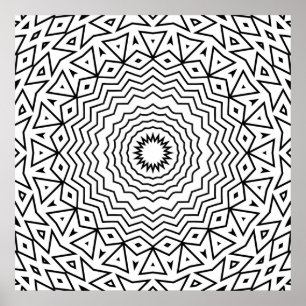 Poster Mandala de Anel em Zigue-Zague com Detalhe de Padr