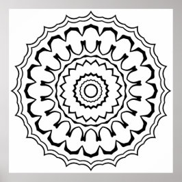 Poster Mandala de Anel Escalonado Ousado com Ondas Sobrep