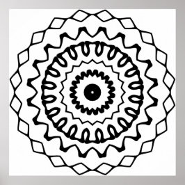 Poster Mandala de Anel Ondulado em Negrito com Arte de Bo