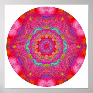 Pôster Mandala de cristal cor-de-rosa
