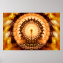 Poster Mandala de Emanação Divina Âmbar Dourado