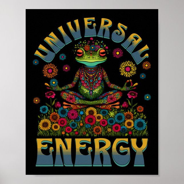 Poster Mandala de Energia Universal Yoga Sapo Meditando (Frente)