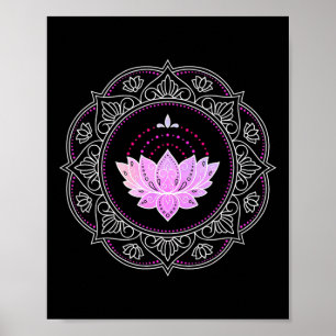 Poster Mandala de Flor de Lótus Yoga Design Flor de Lótus
