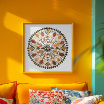 Mandala de Flor Prensada l Floral Botânico de Outo