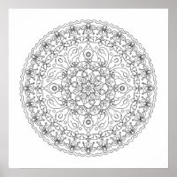Mandala de Flores para Colorir para Adultos