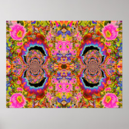 Poster Mandala de girassol abstrato surreal, diversão div