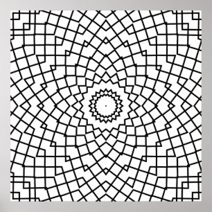 Poster Mandala de Grade Entrelaçada com Arte de Fluxo Ang