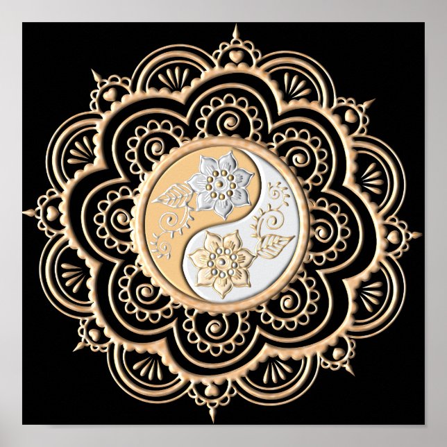 Poster Mandala de Ouro & Prata (Frente)