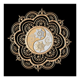 Pôster Mandala de Ouro & Prata