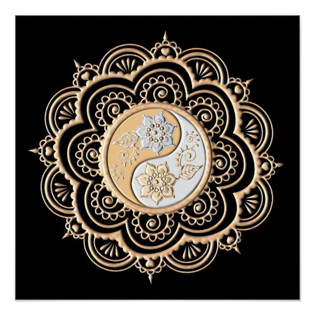 Pôster Mandala de Ouro & Prata (Frente)