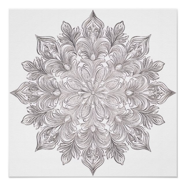 Pôster Mandala de Pétala de Pena (Frente)