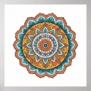 Poster mandala de várias cores