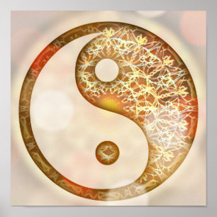 Pôster Mandala de Yin Yang do nascer do sol