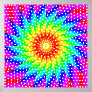 Poster Mandala do caleidoscópio das bolinhas do arco-ír