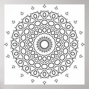 Poster Mandala do Círculo Orbital com Arte de Anel de Ace