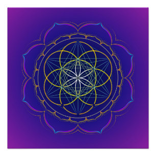 Pôster Mandala do cubo da Vida e Metatron