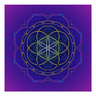 Pôster Mandala do cubo da Vida e Metatron