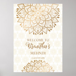 Poster Mandala do ouro Mehndi - bem-vindo personalizado