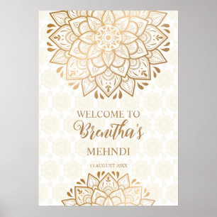 Poster Mandala do ouro Mehndi - bem-vindo personalizado