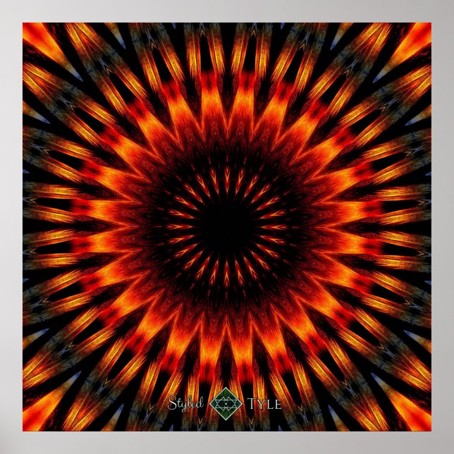 Pôster Mandala do Pôr do Sol (Frente)