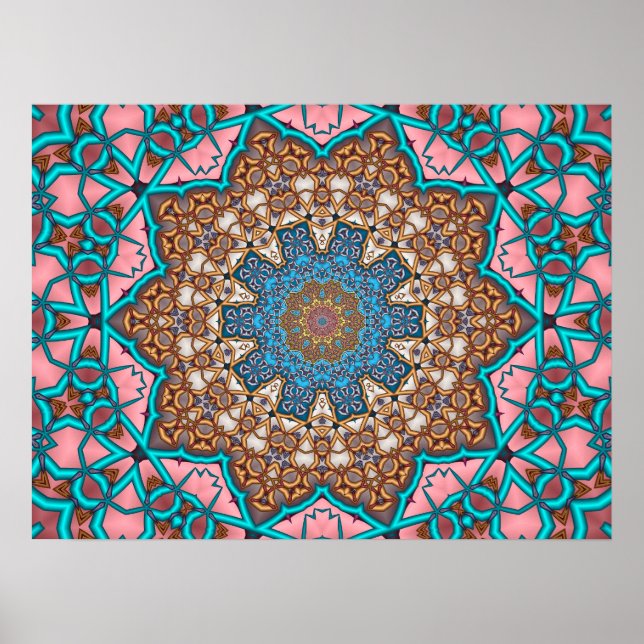 Poster Mandala do Sol Floral (Frente)