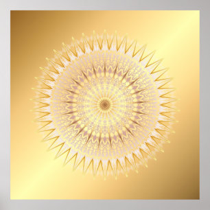 Poster Mandala Dourado