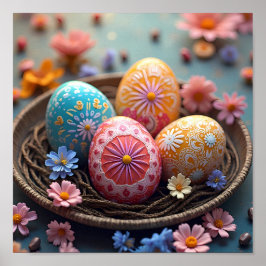 Poster Mandala Egg - Intrate Boho Floral Design