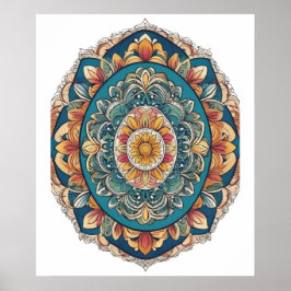 Poster Mandala Egg - Intrate Boho Floral Design