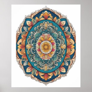 Poster Mandala Egg - Intrate Boho Floral Design
