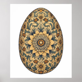Poster Mandala Egg - Intrate Boho Floral Design