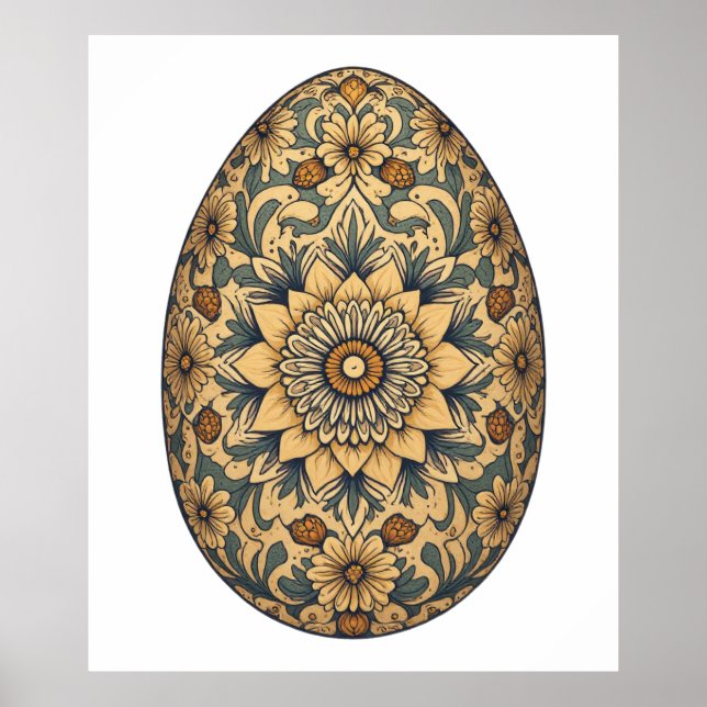 Poster Mandala Egg - Intrate Boho Floral Design (Frente)