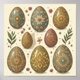 Poster Mandala Egg - Intrate Boho Floral Design
