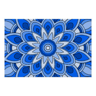Pôster Mandala em azul