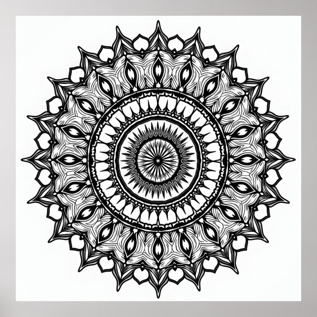 Poster Mandala em branco (Frente)