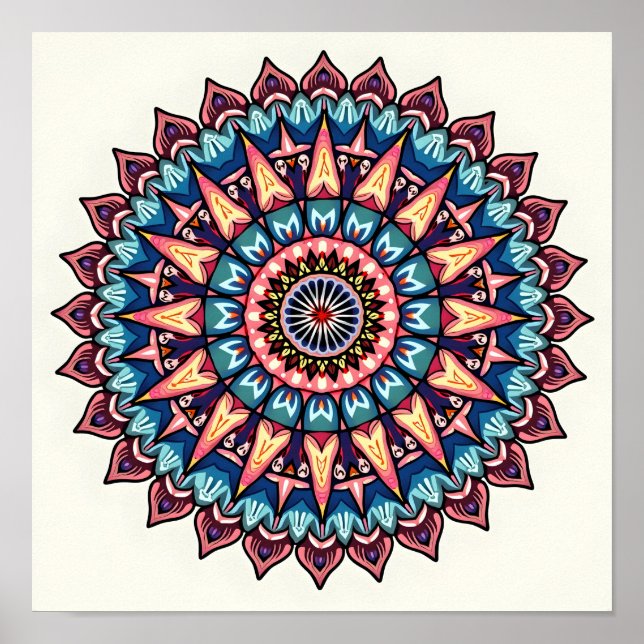 Poster Mandala em branco (Frente)