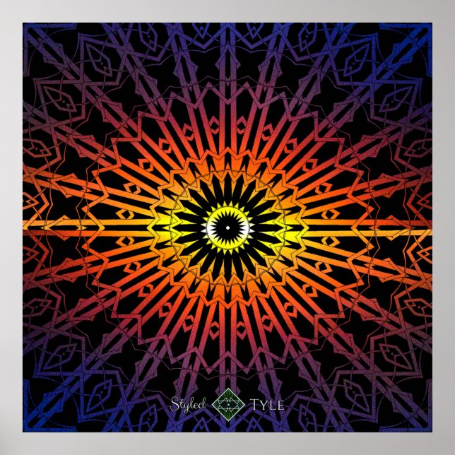 Pôster Mandala Espelho 2 ( Arco-íris ) (Frente)