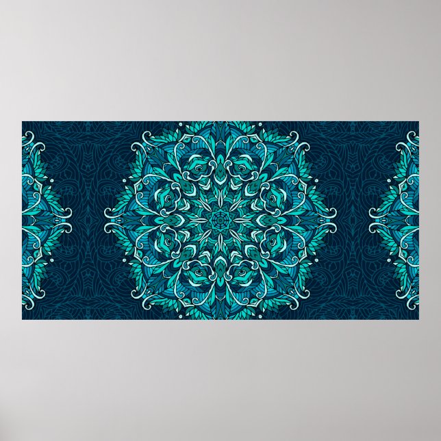 Poster Mandala étnica azul. Cópia de rasto (Frente)