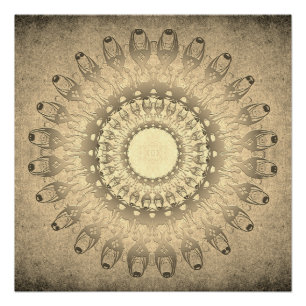 Pôster mandala étnica no fundo do grunge