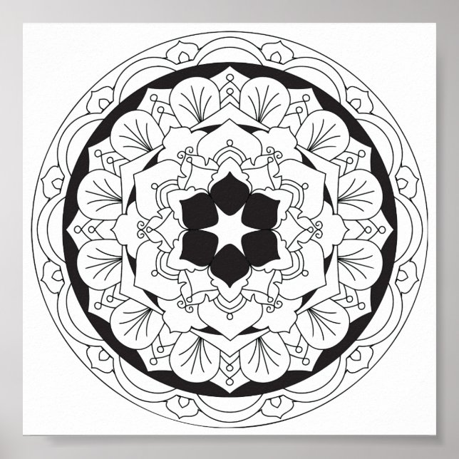 Poster Mandala Floral Colorido 060517_4 (Frente)