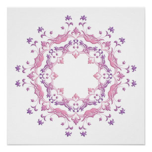 Pôster Mandala. floral étnico