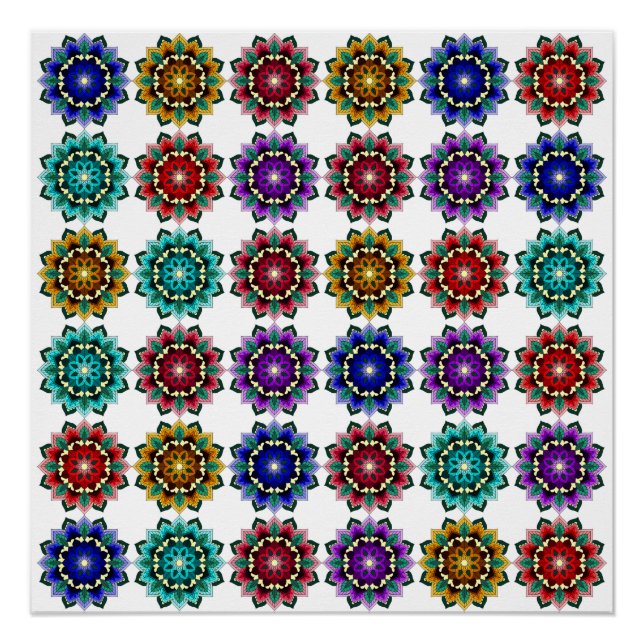 Pôster Mandala in various colours (Frente)