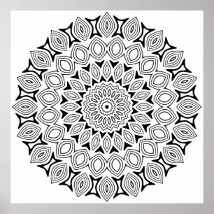 Poster Mandala Intrincado com Camadas de Motivo de Olho R