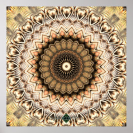 Pôster Mandala Ondulações Douradas 2
