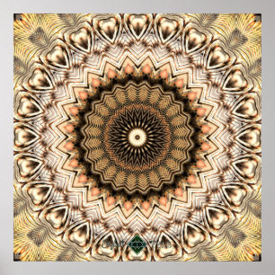 Pôster Mandala Ondulações Douradas 2