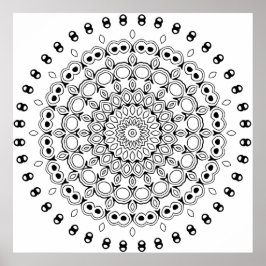 Poster Mandala Ornamentada em Camadas com Detalhes de Fol