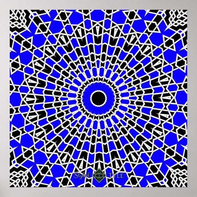 Pôster Mandala Prisma ( Azul ) (Frente)
