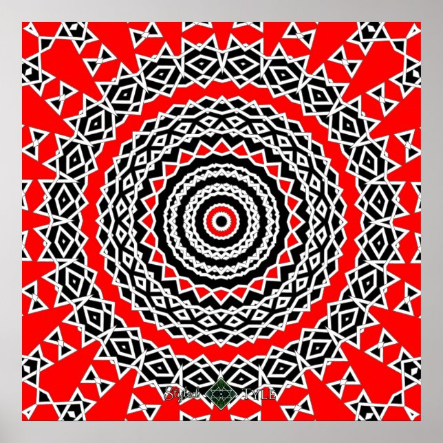 Poster Mandala Prisma (Vermelho) (Frente)