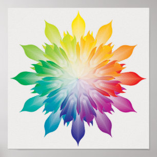 Poster Mandala Rainbow Colors - Flower - Energy - Harmony