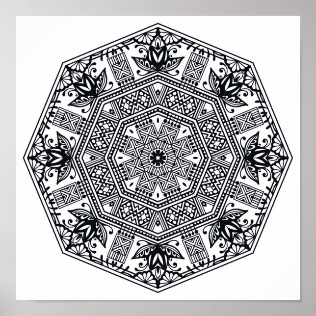 Poster Mandala Round Ornament 2 (Frente)