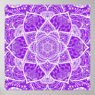Poster Mandala roxa e branca - Loergann em Anemone